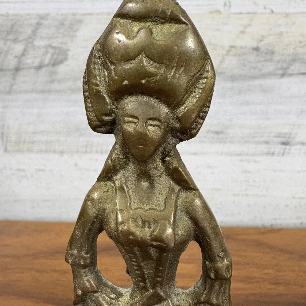 Brass Victorian Lady Bell Early 20th Century 7